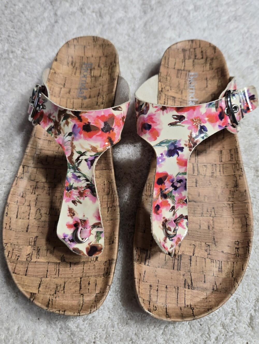 Bjorndal Thea Women Thong Sandals Floral Sz 8